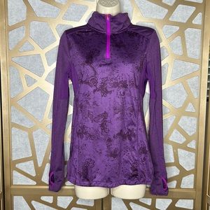 MPG 1/2 zip long sleeve purple pullover With‎ Thumb Holes